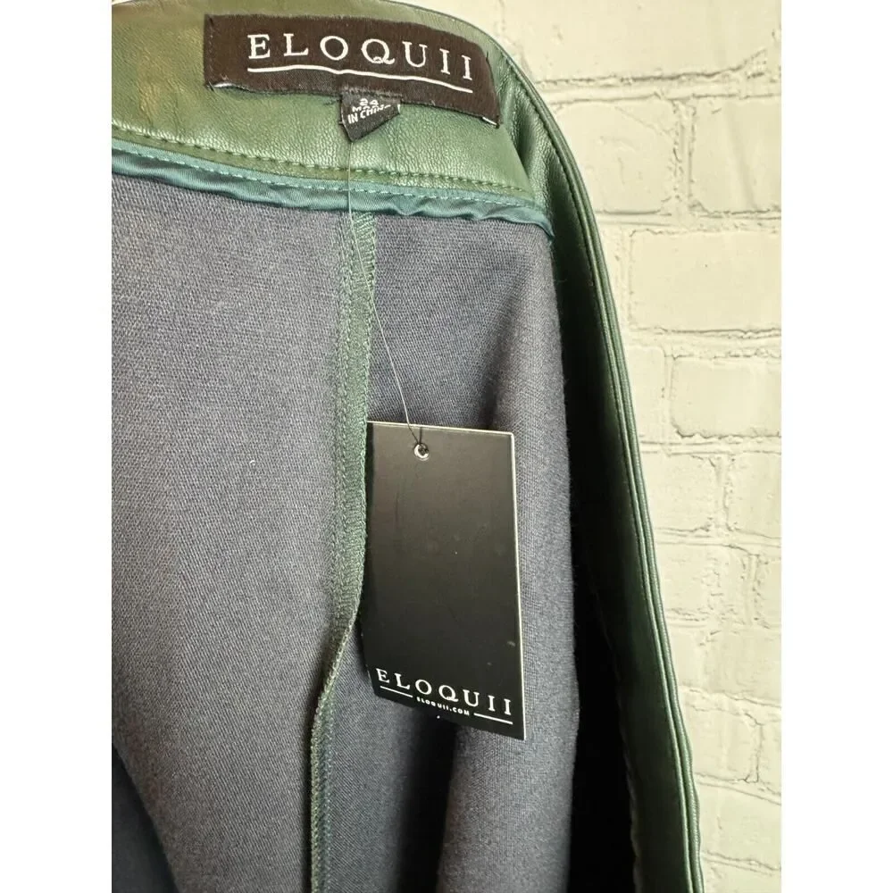 ELOQUII green stretch faux vegan leather cropped ankle pants 24 NWT - Picture 8 of 10